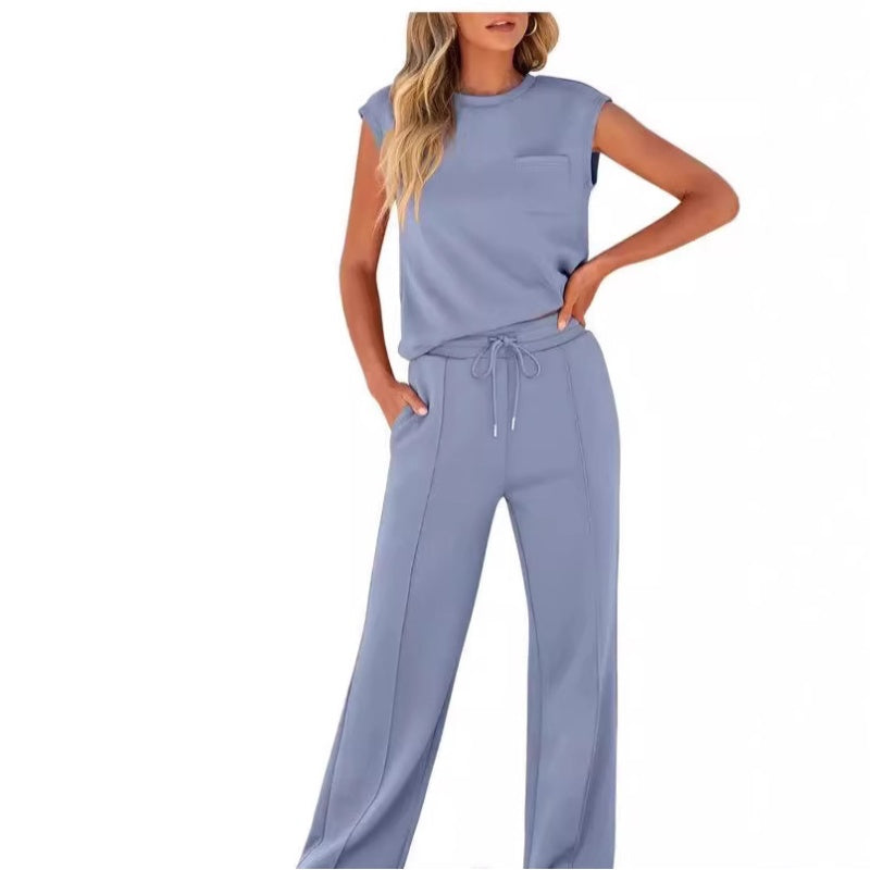 Nayla | Casual 2-Piece Set – Sleeveless Top & Drawstring Pants