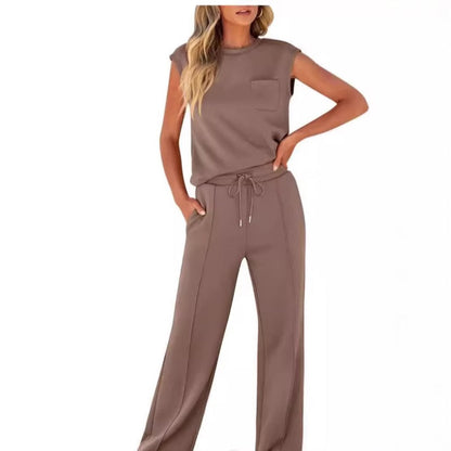 Nayla | Casual 2-Piece Set – Sleeveless Top & Drawstring Pants