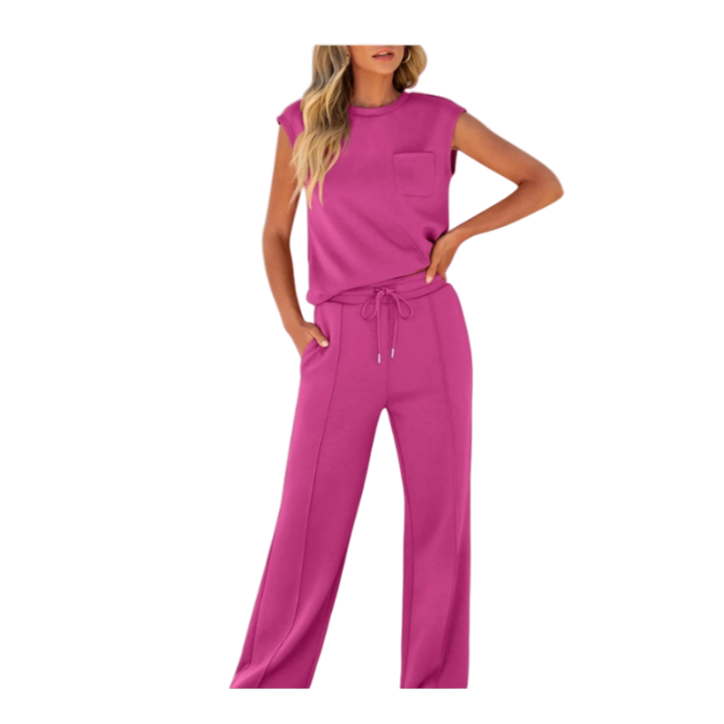 Nayla | Casual 2-Piece Set – Sleeveless Top & Drawstring Pants